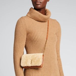 Saint Laurent Shearling Cassandre Phone Holder